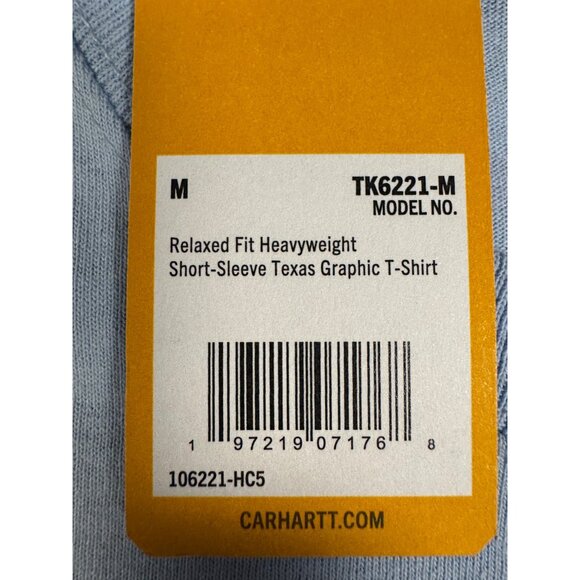 Carhartt T Shirt Mens Medium Blue Relaxed Fit Texas Heavyweight Light Baby - Picture 3 of 10